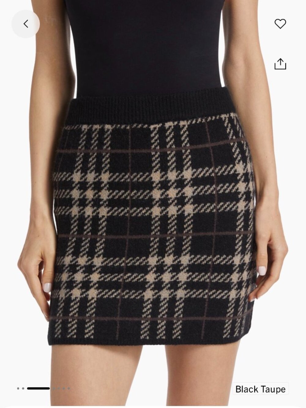 En Saison Bronte Plaid Knit Mini Skirt